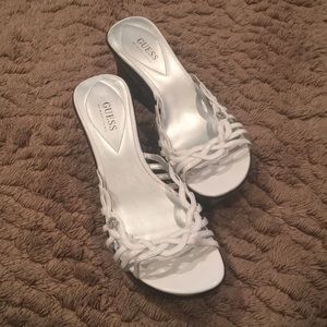 Guess by Marciano White and Black Platform Shoes